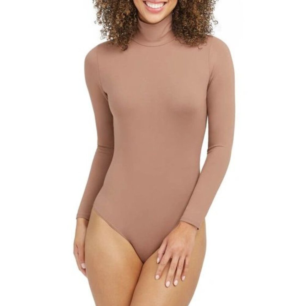 SPANX Long Sleeve Bodysuit in Tan